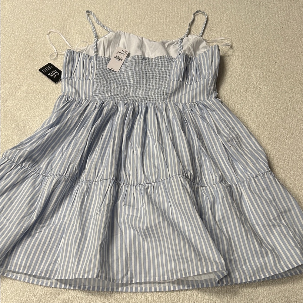 Express Blue and White Striped Mini Dress - Picture 5 of 5